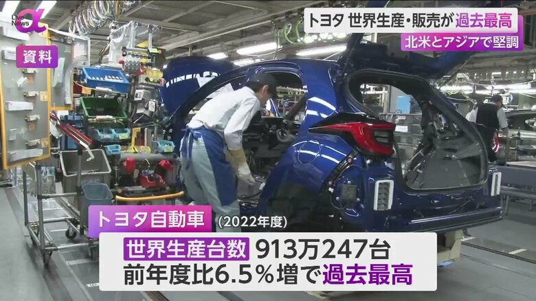 トヨタ自動車の工場の様子