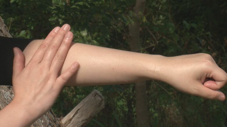 しっかり虫除けを塗る