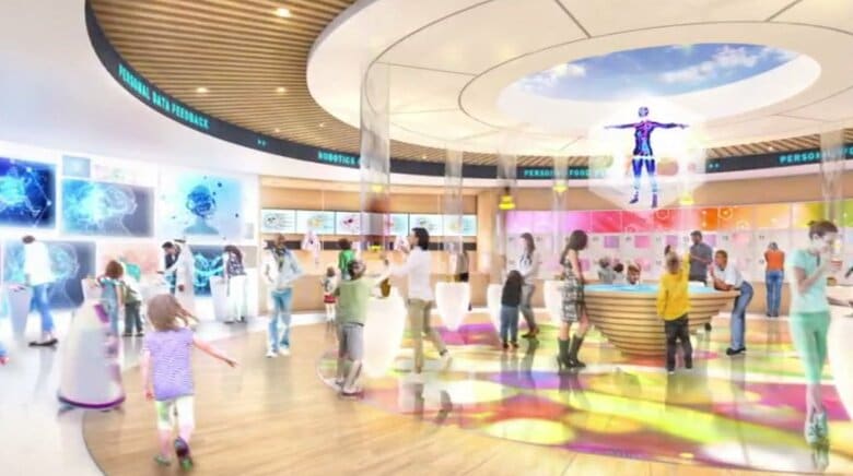 大阪ヘルスケアパビリオン完成イメージ　※2025年日本国際博覧会大阪パビリオン推進委員会　2025年日本国際博覧会大阪パビリオン