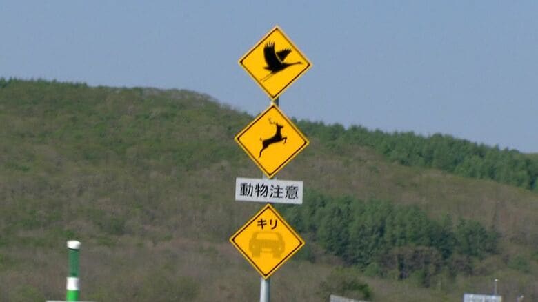 鳥・シカ・キリの道路標識