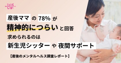 産後ママの78%が「精神的につらい」と回答。求められるのは「新生児シッター」や「夜間サポート」【産後のメンタルヘルス調査レポート】