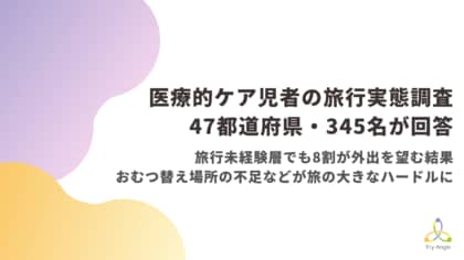 医療的ケア児者の旅行実態調査に47都道府県・345名が回答