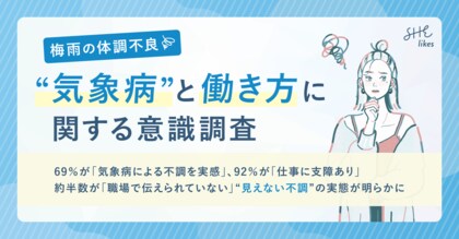 SHE、梅雨の体調不良“気象病”と働き方に関する意識調査を実施|69%が「気象病による不調を実感」、92%が「仕事に支障あり」