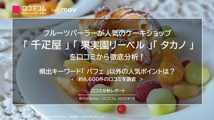ケーキショップ 3ブランドの口コミを大調査!頻出キーワード「 パフェ 」以外の人気ポイントは?