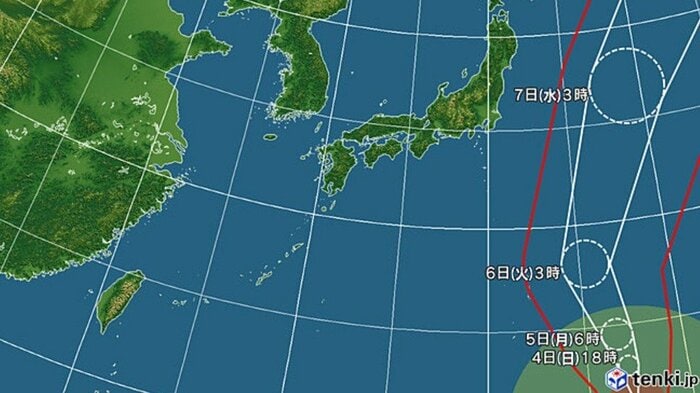 台風27号の進路予想図　日本気象協会 tenki.jpより