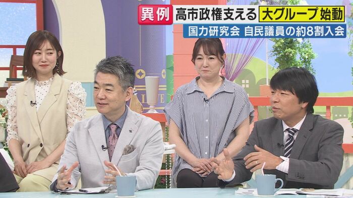 橋下氏と青山氏(関西テレビ「旬感LIVE とれたてっ!」より)