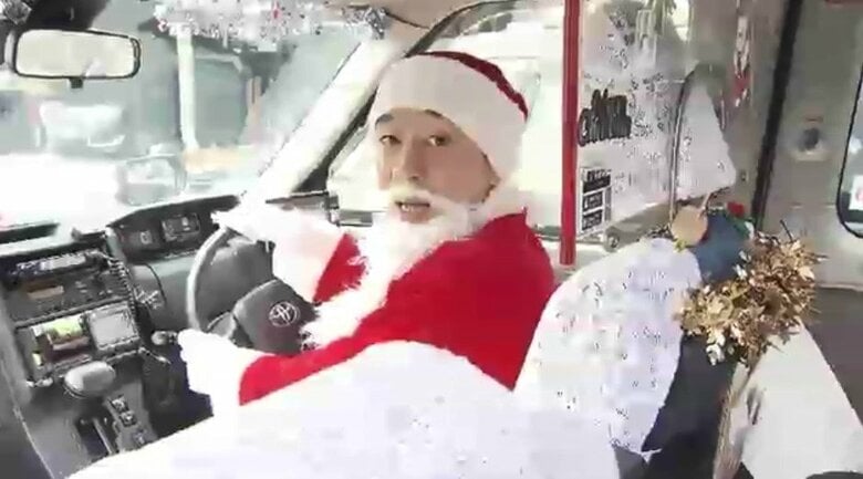 サンタさんが「どちらまで？」　サンタタクシー運行始まる　乗ると手づくりプレゼントも　北九州市内で3台限定　福岡｜FNNプライムオンライン