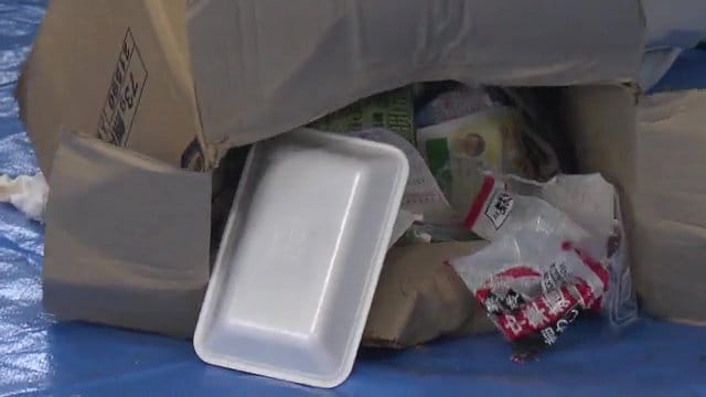 分別されていない違反ゴミ