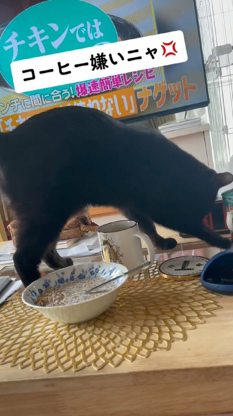 コーヒーにも砂かけをする