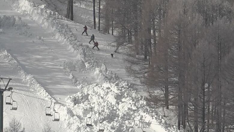 斑尾高原スキー場で起きた雪崩