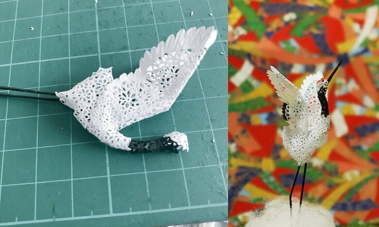 「番」の鶴の制作過程