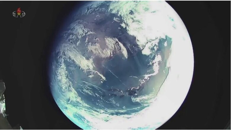 ICBM「火星18」に設置されたカメラで撮影したとして北朝鮮メディアが公開した地球の写真　2023年4月