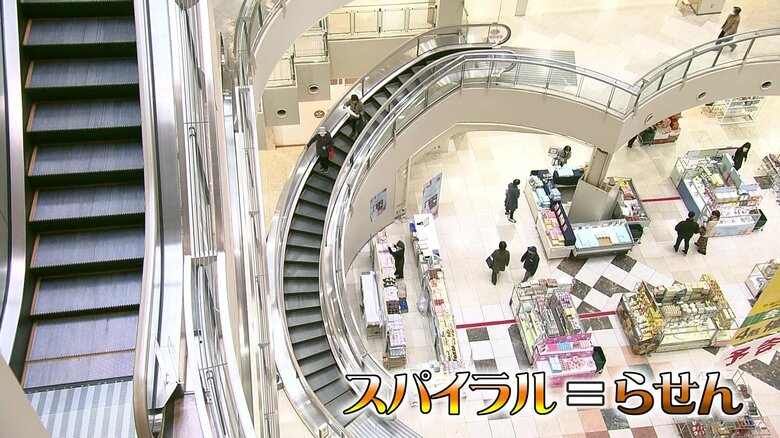貴重な「スパイラルエスカレーター」