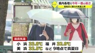 小浜33.8度、福井32.9度 県内すべての観測地点で今年最高