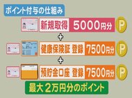 最大2万円分へ“3段階”…消費喚起とカード普及狙う『マイナポイント付与』満額には保険証紐づけ等必要に