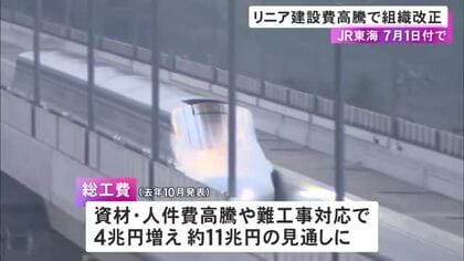 リニア建設費のさらなる高騰に備え…JR東海が7月に組織改正を実施へ 複数部署にまたがっていた管理の集約等