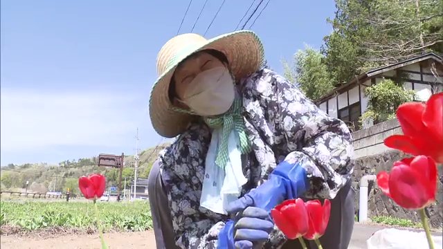 作業をする田母神さん