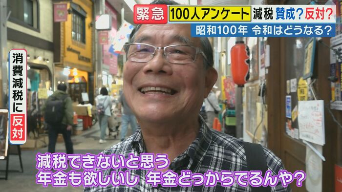 減税反対「年金どこから出るんや」