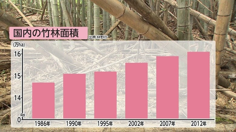 竹林面積の推移 注：数値は各年の 3 月 3 1 日現在 資料： 林野庁「 森林資源の現況 」