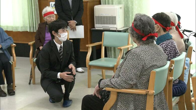 利用者に声を掛けられる悠仁さま