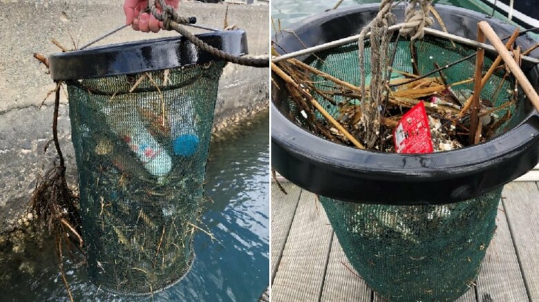 江の島のシービンから回収されたごみ（提供：平泉洋行）