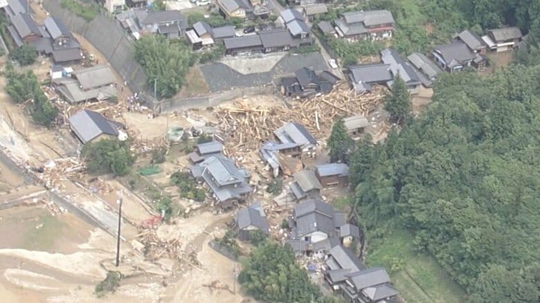 土石流が発生した小岩内地区