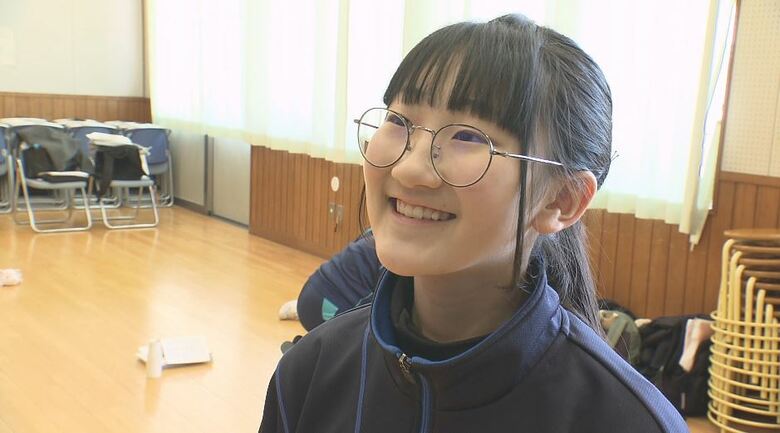 原中学校1年生・長田葵さん