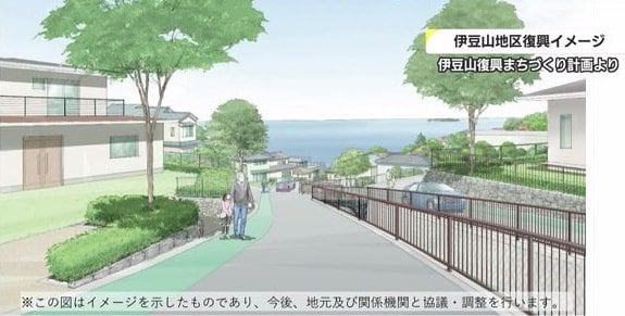 土石流が流れ下った川の改修イメージ