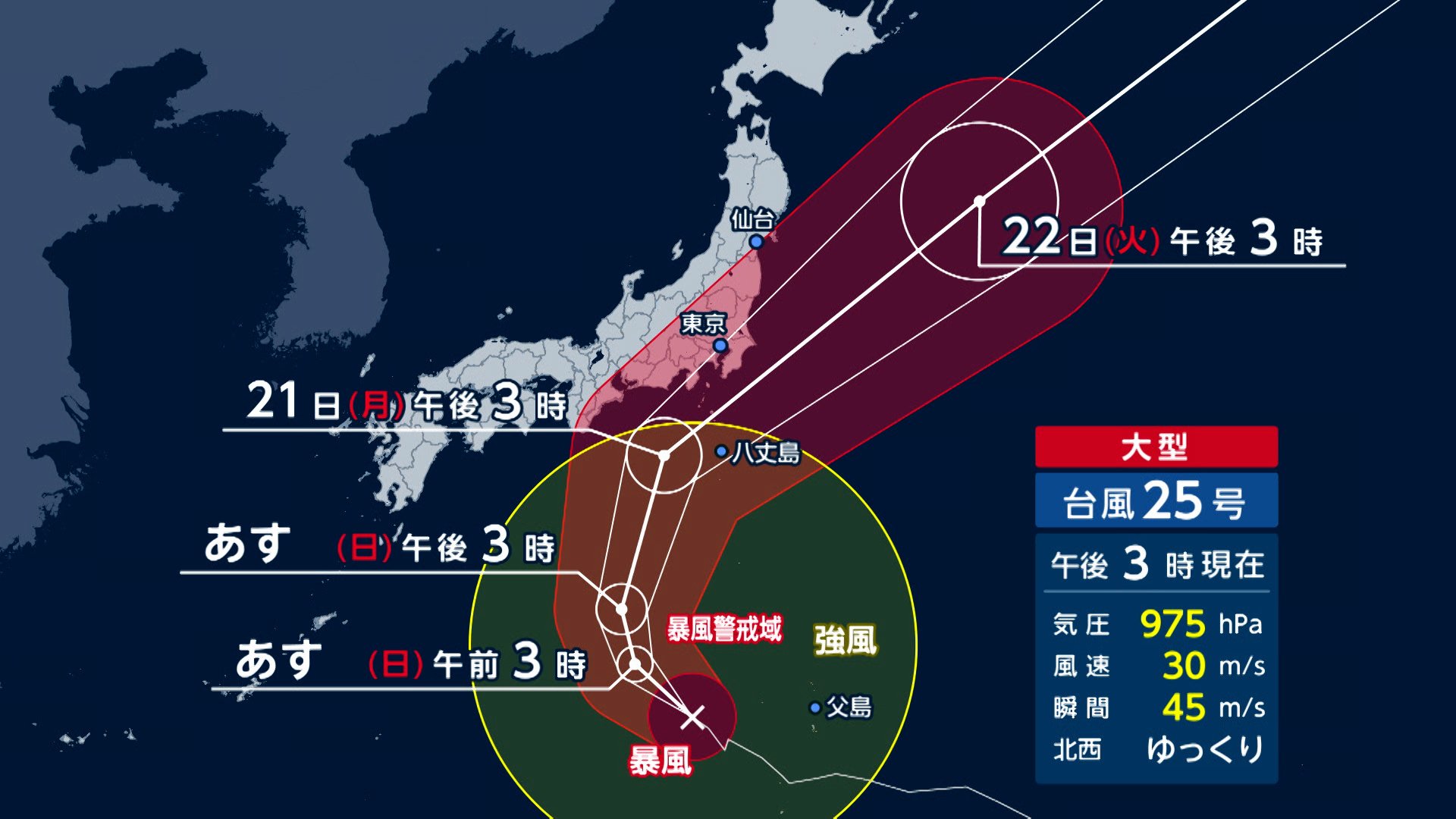【台風情報】台風25号が関東・伊豆諸島に接近へ　シルバーウィーク直撃か　電柱倒壊レベルの暴風も　土砂災害や浸水に厳重警戒