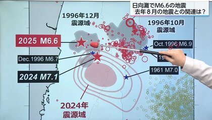 1996年10月と12月の「割れ残り」を破壊し尽くした可能性がある　1月・日向灘での地震で専門家が見解　ただし「解消しきっていない前提で」対策を呼び掛け