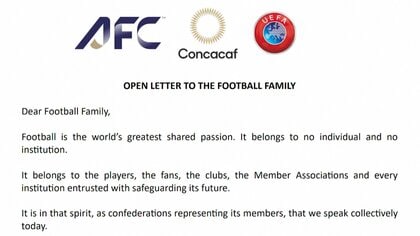 「信頼を根本から損なうもの」ヨーロッパやアジアなどのサッカー連盟が共同声明　FIFAのワールドカップ権益売却案めぐる対応を批判