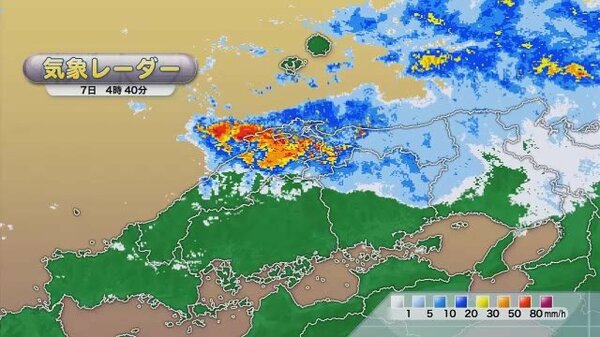 速報 松江市付近で１００ミリの猛烈な雨 記録的短時間大雨情報