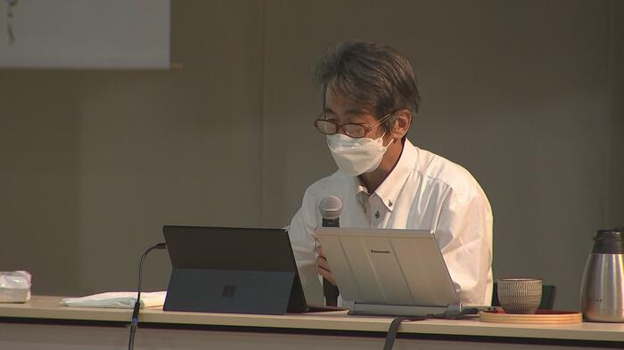 防災講演会を開く河津勇成さん