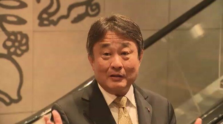 取材に応じる西鉄の林田浩一社長（4月24日）