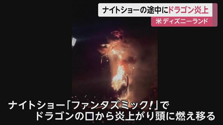 炎上したドラゴン（米カリフォルニア　ディズニーランド・パーク 22日）