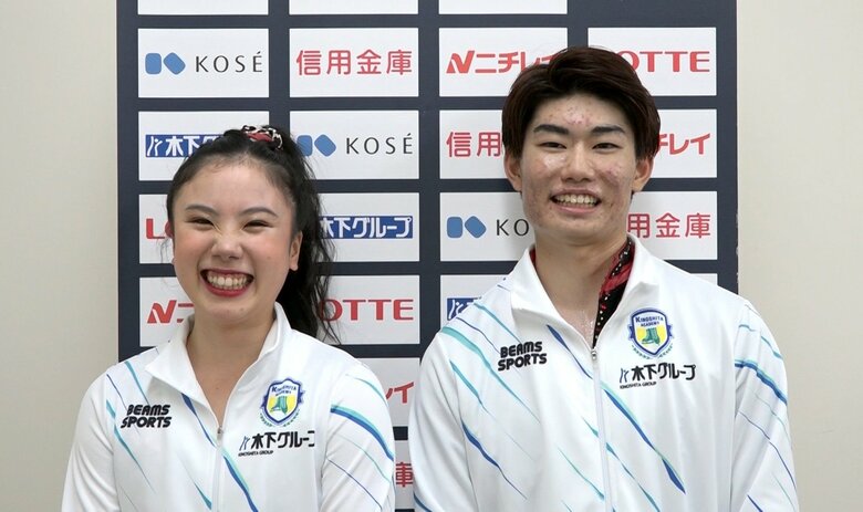 インタビューに応じてくれた吉田唄菜＆森田真沙也組