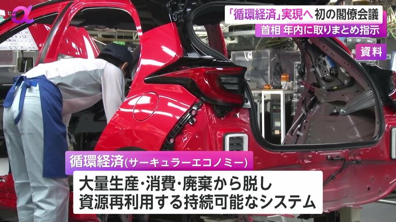 自動車の製造を行う従業員の資料映像