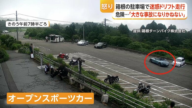 駐車場にやってきたスポーツカー