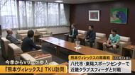熊本ヴィレックス』の選手など５人がリーグ開幕を前にＴＫＵを訪問【熊本】