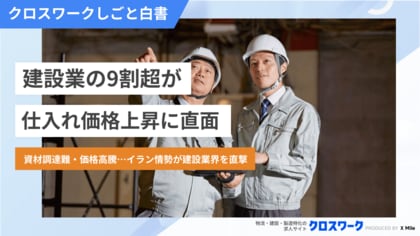 【建設業界イラン情勢影響調査】資材の納期遅延、7割超が直面・予期。化学製品（塗料・接着剤等）や住宅設備の調達難が発生する中、建設現場の73％で新規受注停止の可能性あり