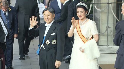 英国におかえりなさい」天皇皇后両陛下が晩さん会に出席 チャールズ国王と