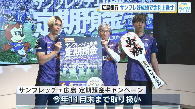 サンフレッチェ広島の成績に応じて金利が上乗せ！？　広島銀行 定期預金キャンペーン 始まる｜FNNプライムオンライン
