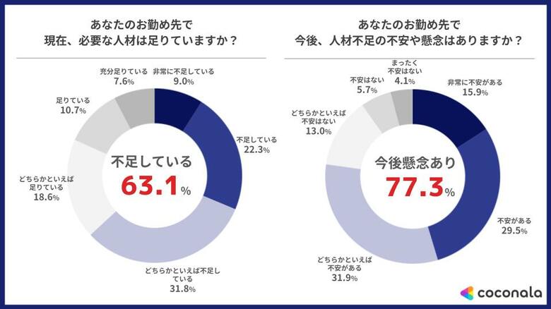 国内企業の約8割が将来の「人材不足」を不安視。企業規模を問わず「専門スキル人材」の不足がより顕著に～国内企業の人材不足実態調査～