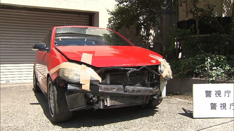 ルーレット族の男が、首都高で事故を起こした際に乗っていた車(2020年6月)