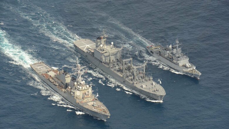 日米仏共同訓練 2月 海上自衛隊HPより