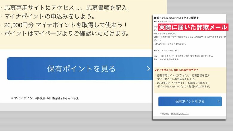 女性の元に実際に届いた詐欺メール