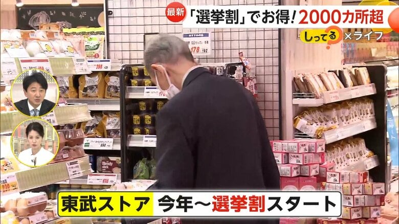  選挙割を行う東武ストア