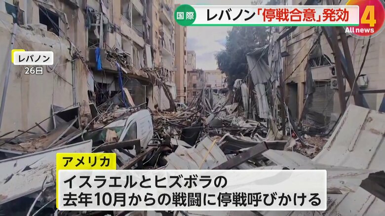 多数の建物が崩れ落ち、廃虚となったレバノン