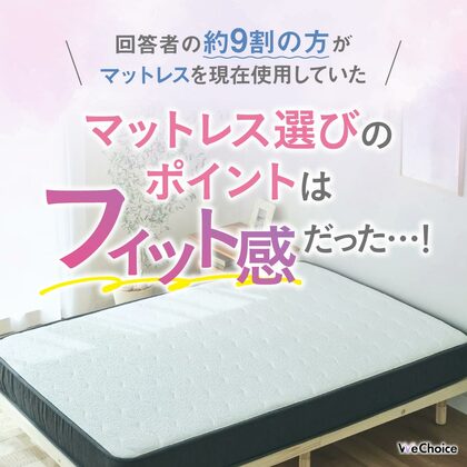 【回答者の約9割の方がマットレスを現在使用していた】マットレス選びのポイントはフィット感だった…!
