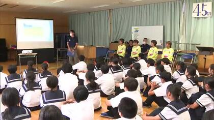 ヴィアマテラス宮崎の選手も参加　新富町の中学校で熱中症対策講座　初期応急キットの寄贈も